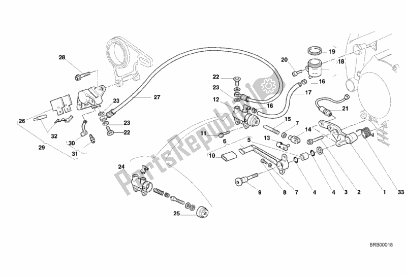 Todas las partes para Sistema De Freno Trasero de Ducati Superbike 748 S 2000
